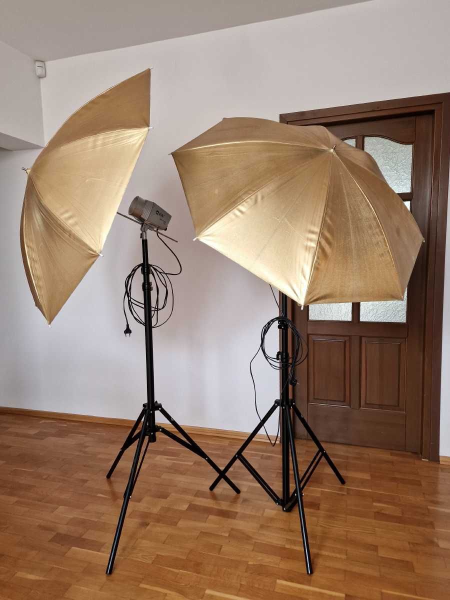 2x Lampa fotograficzna studyjna błyskowa F&V Mini flash 120 +3x Stojak