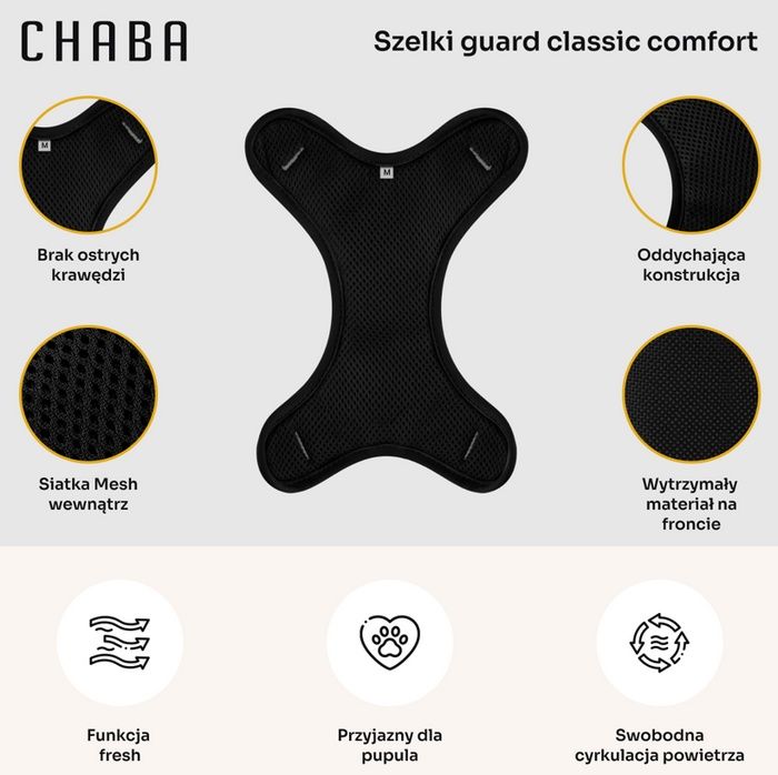 Bezpieczne szelki dla psa - Chaba Guard Comfort Rozmiar L czerwone