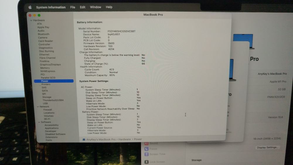 MacBook Pro 16 2021 M1 Pro  / 512 Gb SSD / DDR5 32 Gb