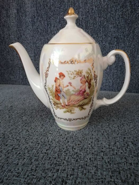 Dzbanek porcelanowy -scenka ,Włocławek ,PRL