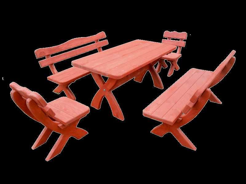 Meble ogrodowe stół 4 ławki na 8 osób z drewna XL dostawa 3m