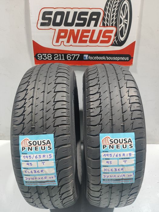 2 pneus semi novos 195-65R15 kleber - Oferta dos Portes