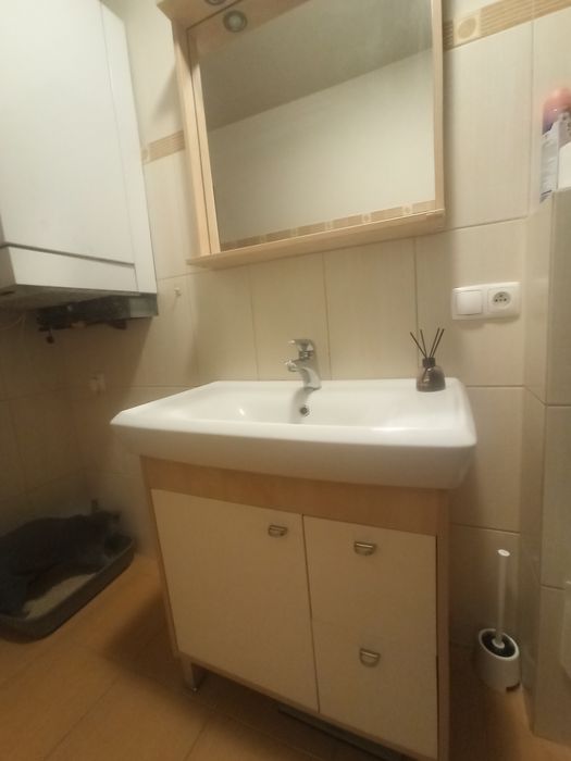 Zestaw szafka łazienkowa z umywalką plus lustro