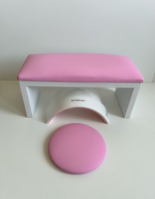 Podpórka do manicure paznokci pod dłoń. Komplet pudrowy róż gładki