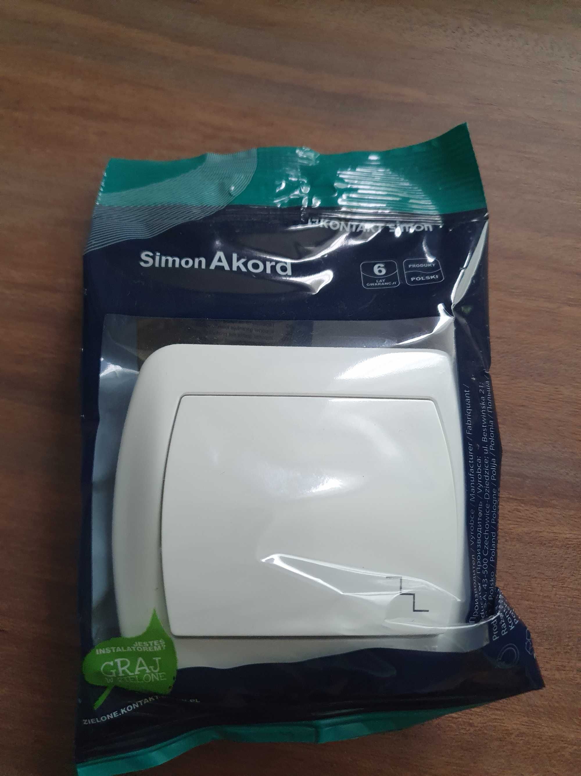 Simon Akord Łącznik jednobiegunowy biały AW1/11 9 sztuk