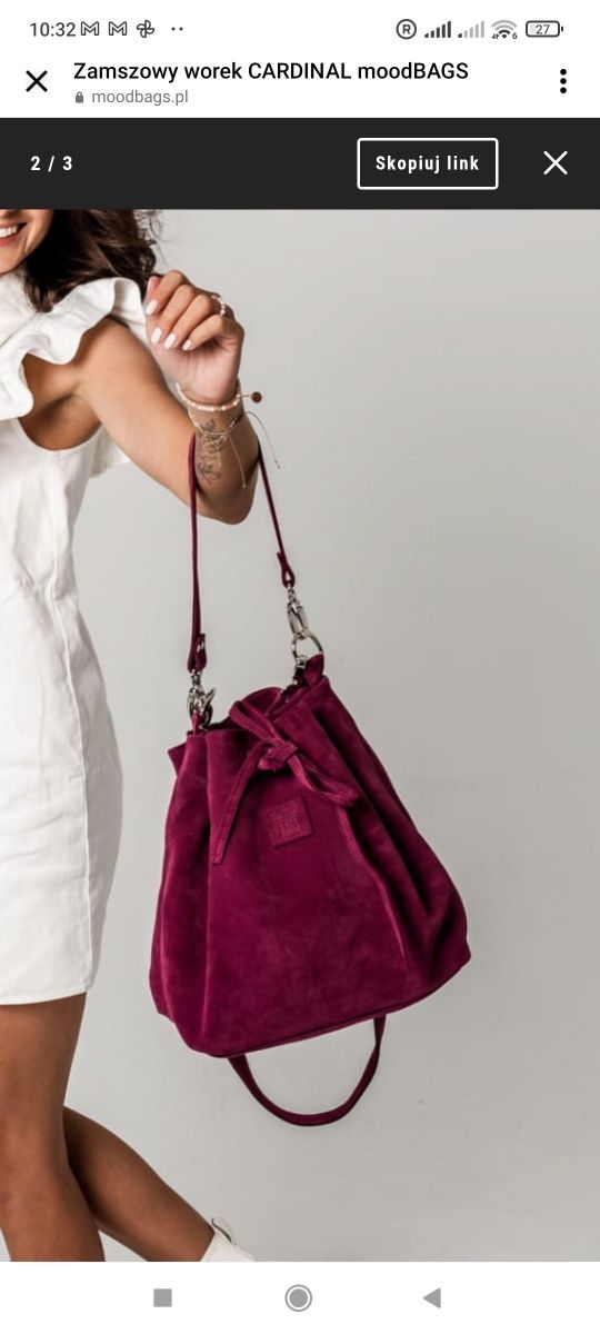 Torba worek moodbags bordo