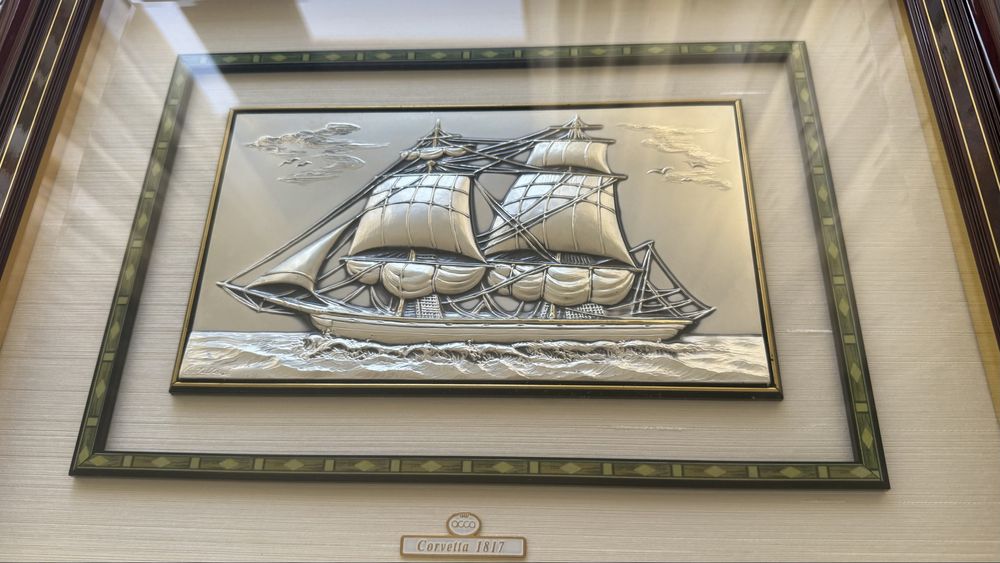 Quadro Corvetta 1817 em prata de lei 925%.