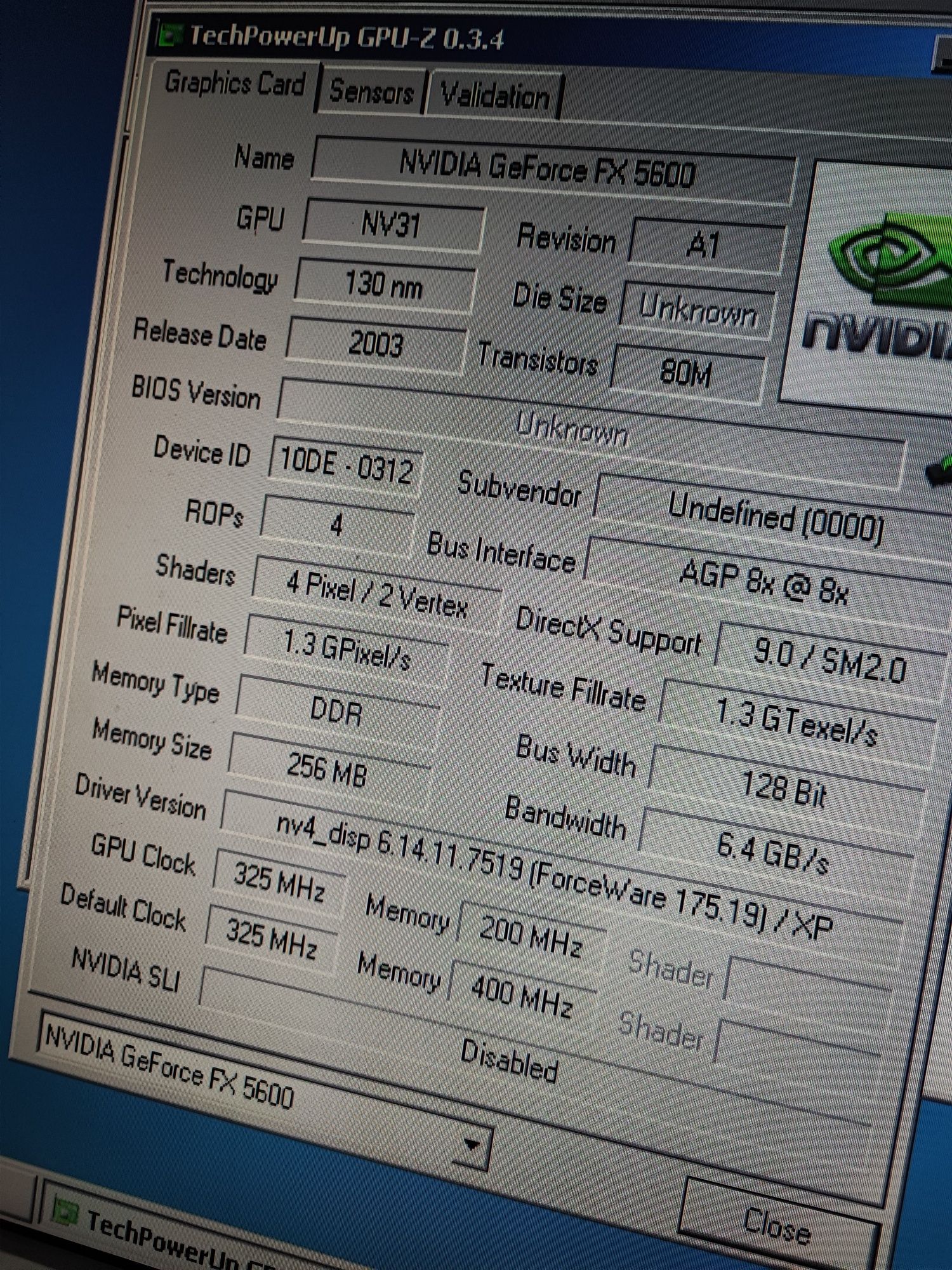 RETRO Karta graficzna Palit nVidia GeForce FX5600 AGP x8 256MB/128-bit