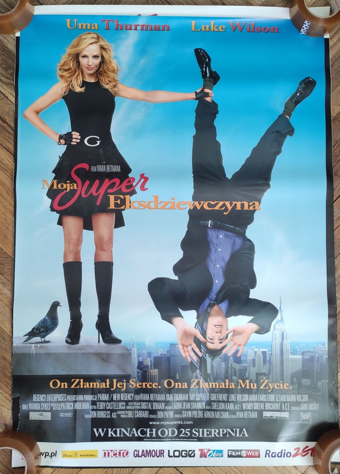 Moja super exdziewczyna plakat filmowy oryginalny Uma Thurman Luke Wil