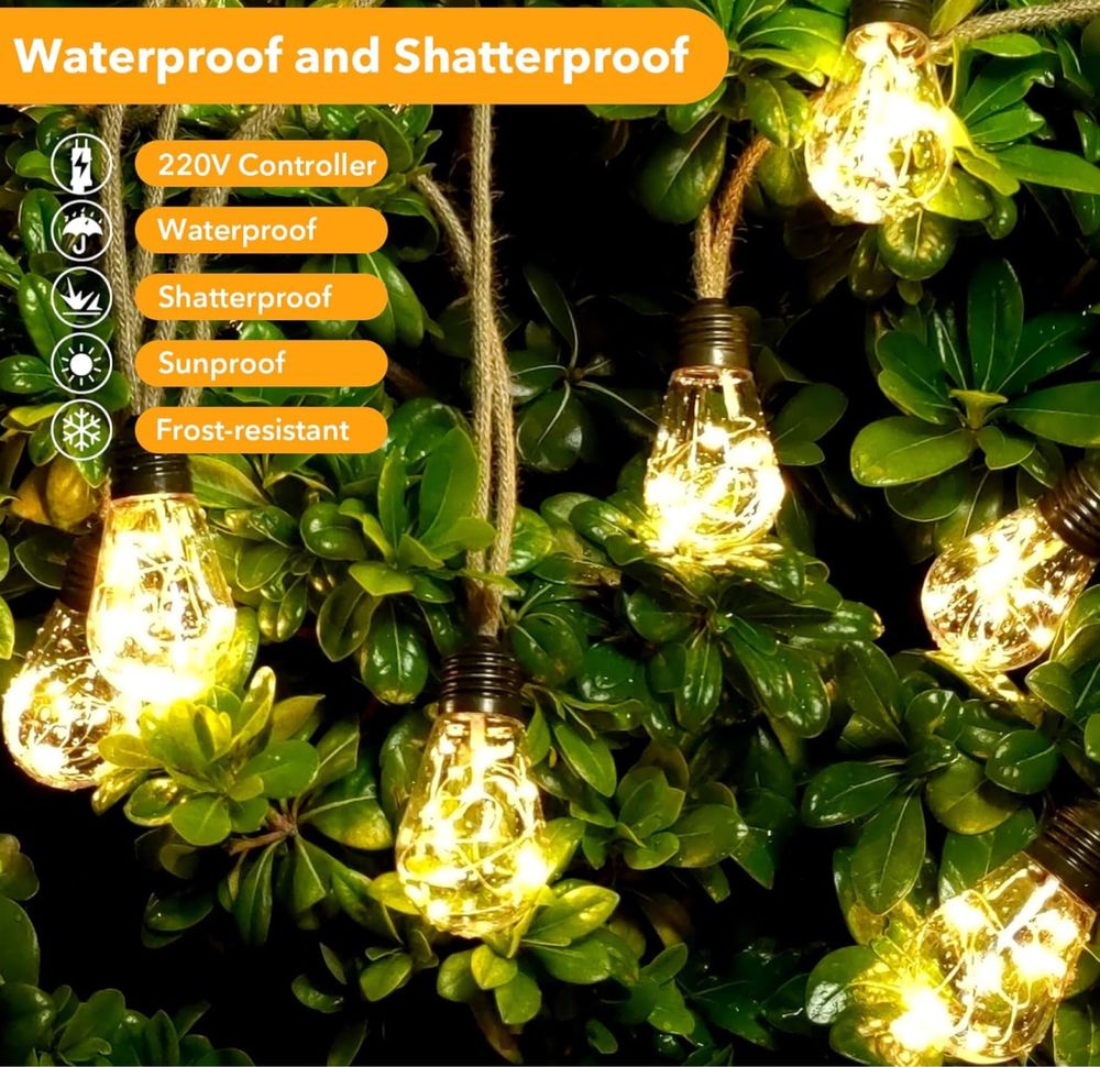 AGOTD Girlanda świetlna LED, 6 m, 20 zarówek