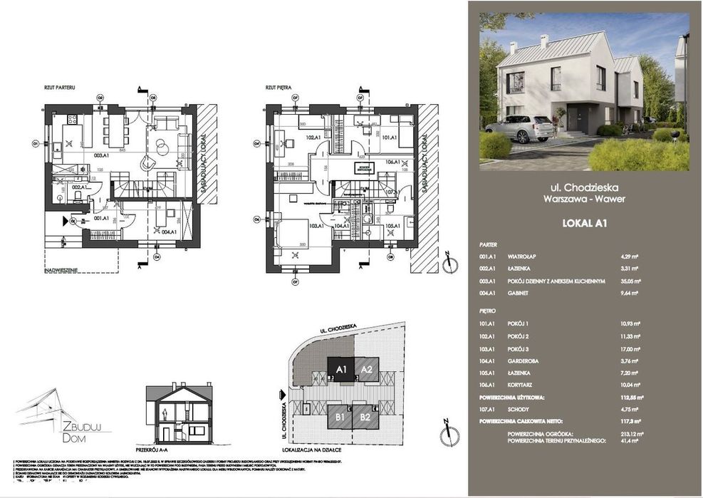 Domy o powierzchni 117m² z rekuperacją na Warszawskim Wawrze