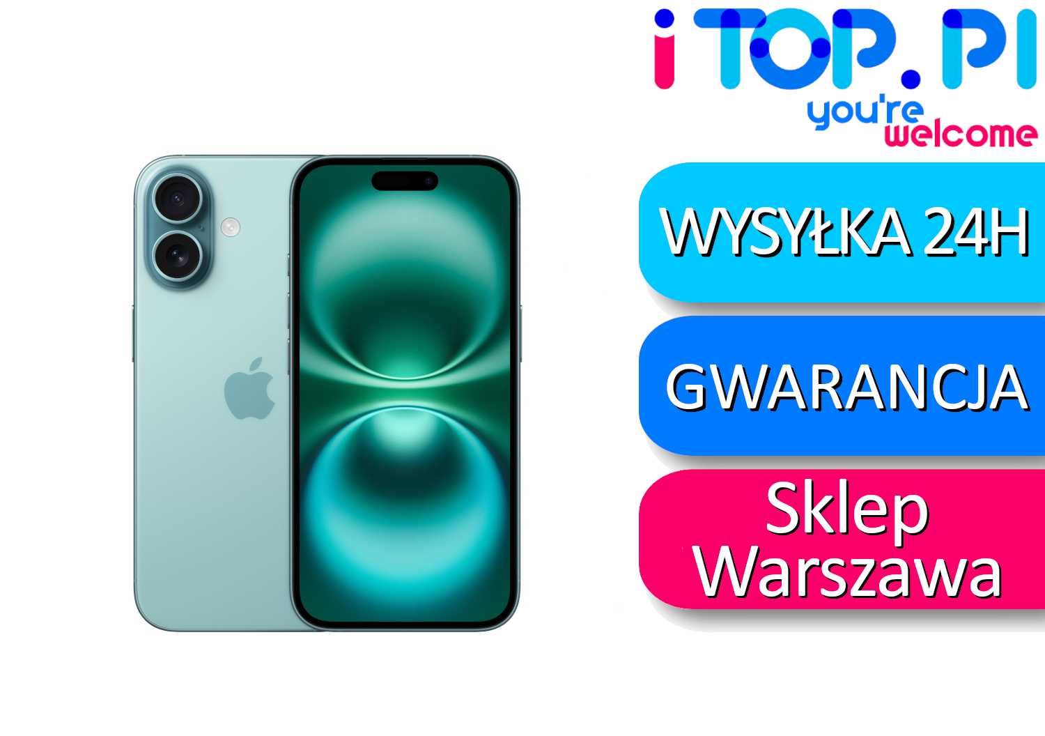 iPhone 16 128gb Zielony NOWE ZAPAKOWANE GWARANCJA APPLE iTop Muranów