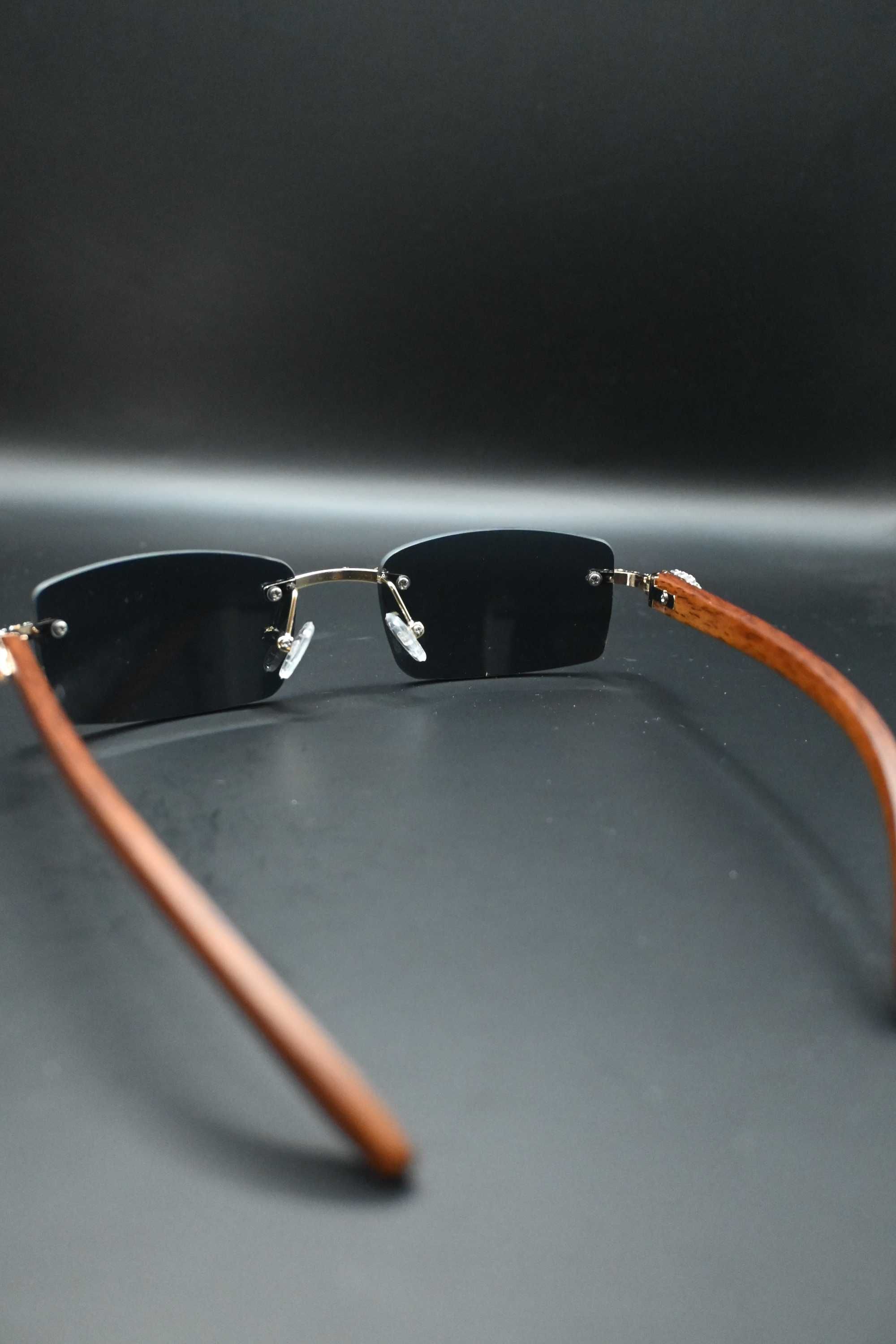 Srebrne Eleganckie Przyciemniane Okulary Kwadratowe Z Diamencikami