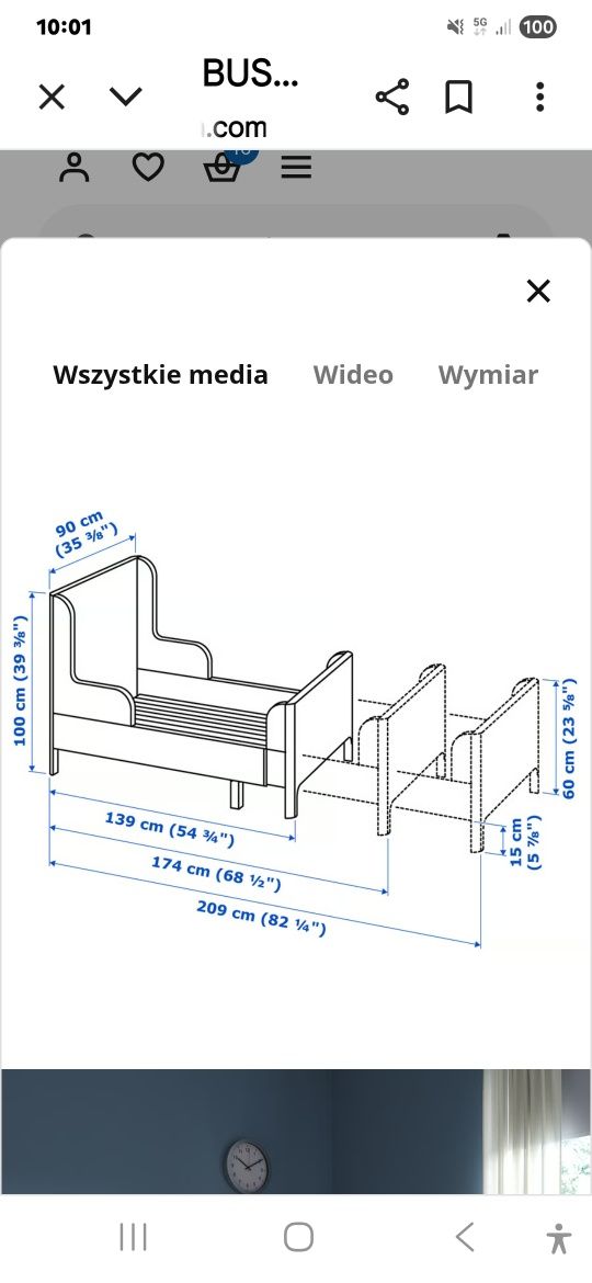 Busunge Ikea 80x200  rosnące