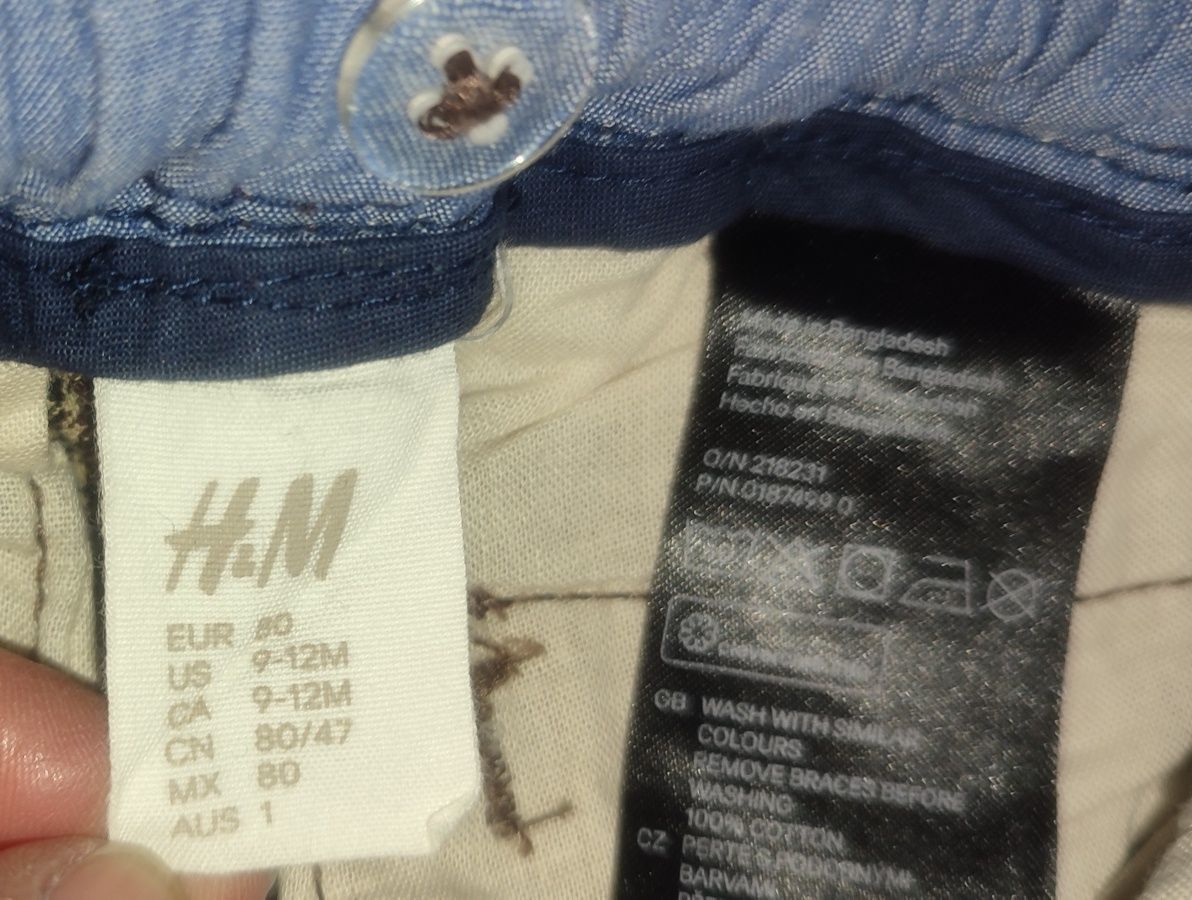 Spodnie H&M 9-12 mc NOWE pepitka eleganckie