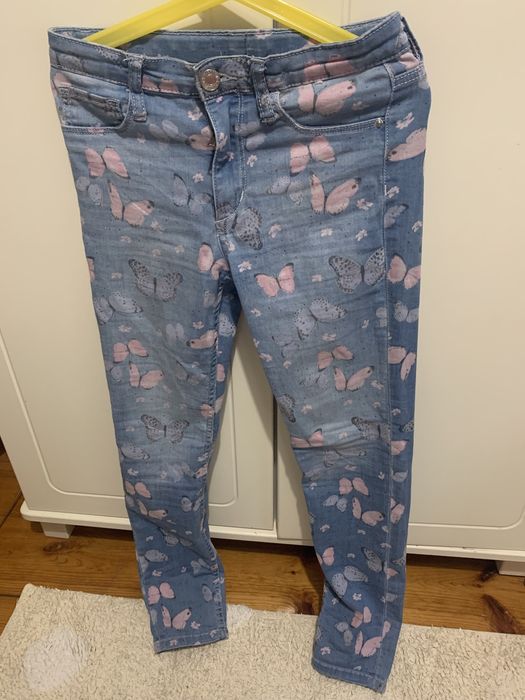 Jegginsy denim motylki 140