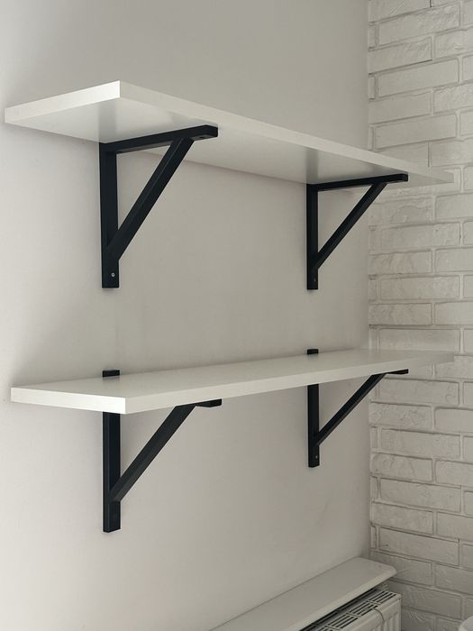 półki ścienne ikea 120x30 białe z wspornikami