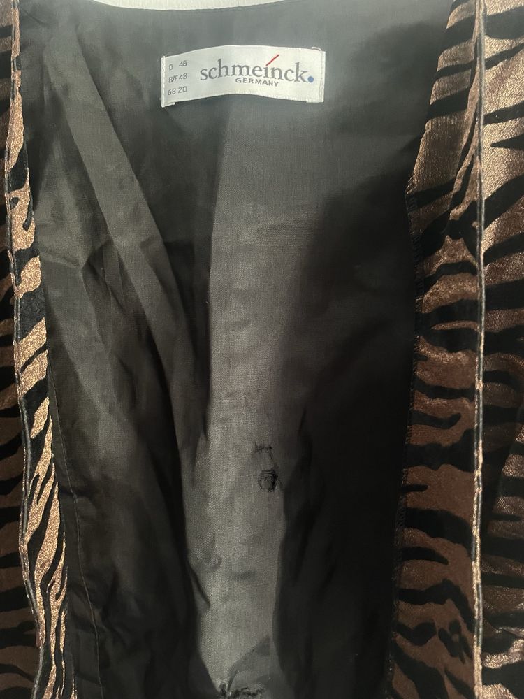 Żakiet marynarka w panterkę złota z połyskiem plus size yk2