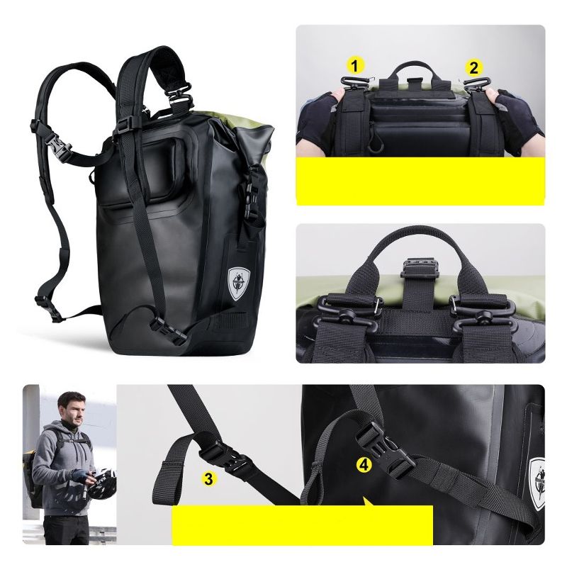 Sakwa Rowerowa Boczna Na Bagażnik Plecak 2W1 Rhinowalk X21669Bk 27L