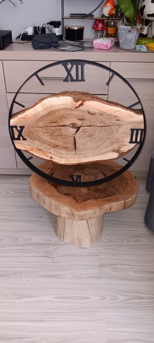 Drewniany Zegar Ścienny 60 cm – ręcznie robiony, personalizowany