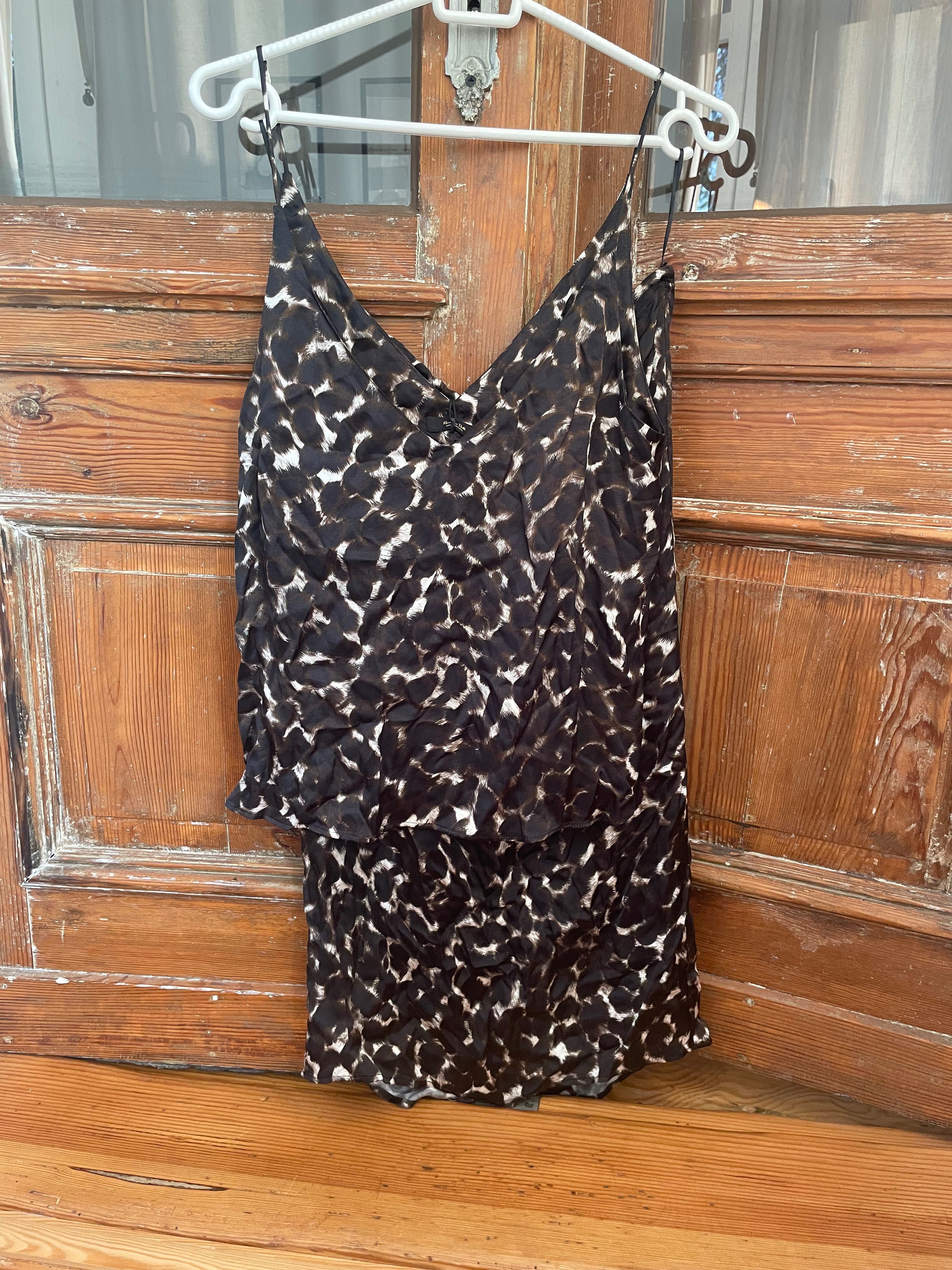 Massimo Dutti nowy komplet panterka leopard top spódnica midi wiskoza