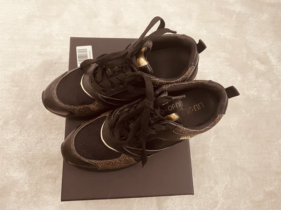 Sneakersy 39 Liu Jo brązowe czarbe logowane