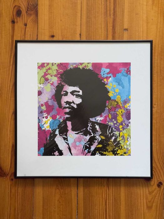 Jimi Hendrix Colours Obraz w ramie Art print 40x40 cm