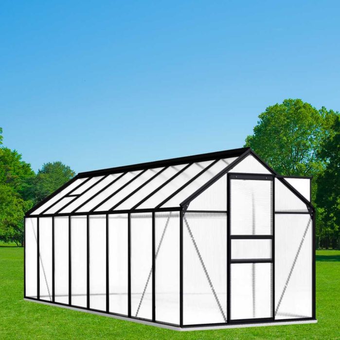 Estufa Alumínio 9,3 m² Antracite e Transparente - Entrega grátis