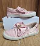 Guess slip on trampki różowe złote logo hologram piękna kokarda 37