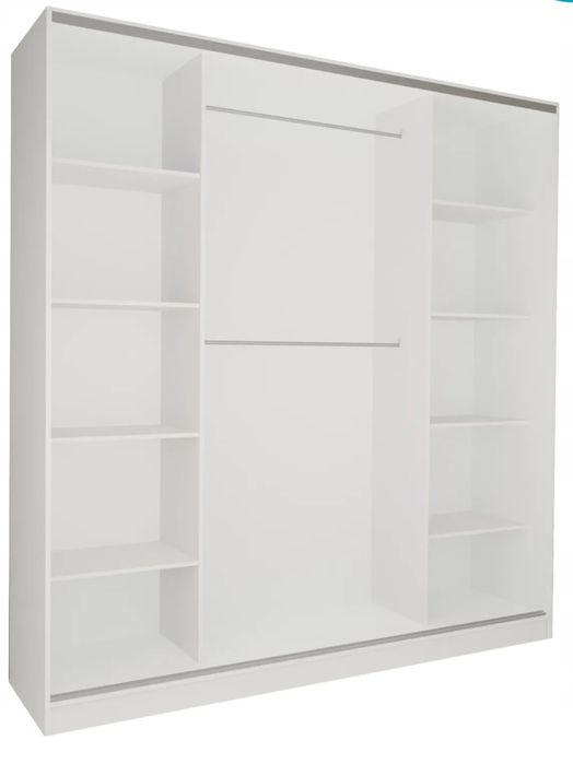 Szafa dwudrzwiowa przesuwna 240×217x69cm czarno biala duża uzywana