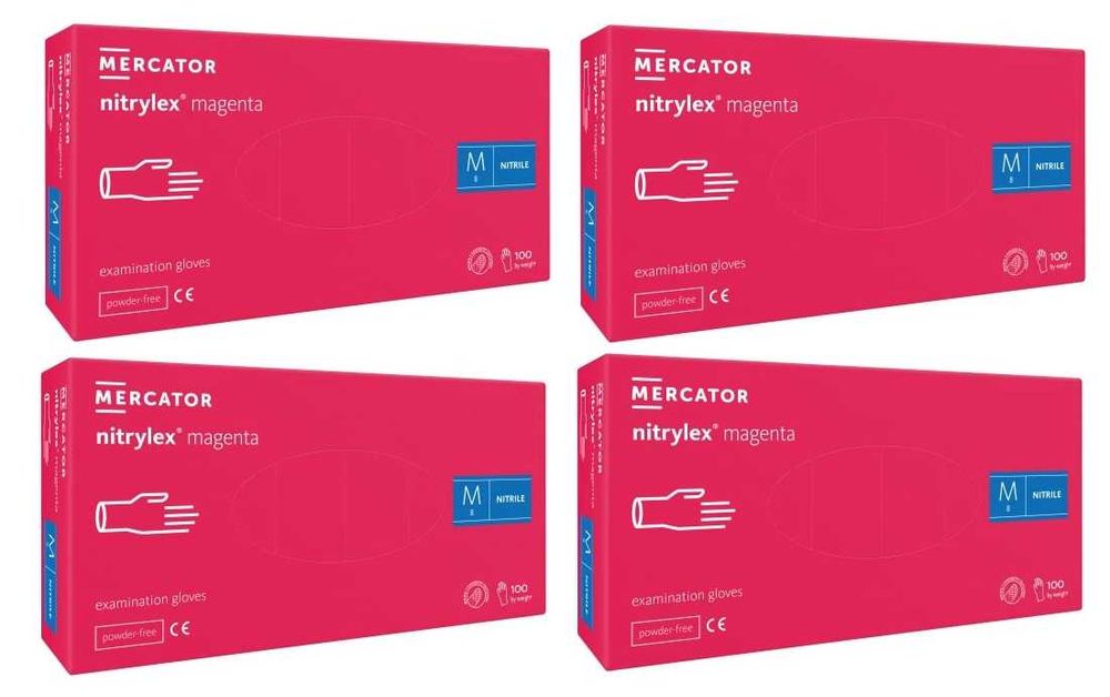 4X rękawiczki nitrylowe pink MAGENTA RÓŻOWE
