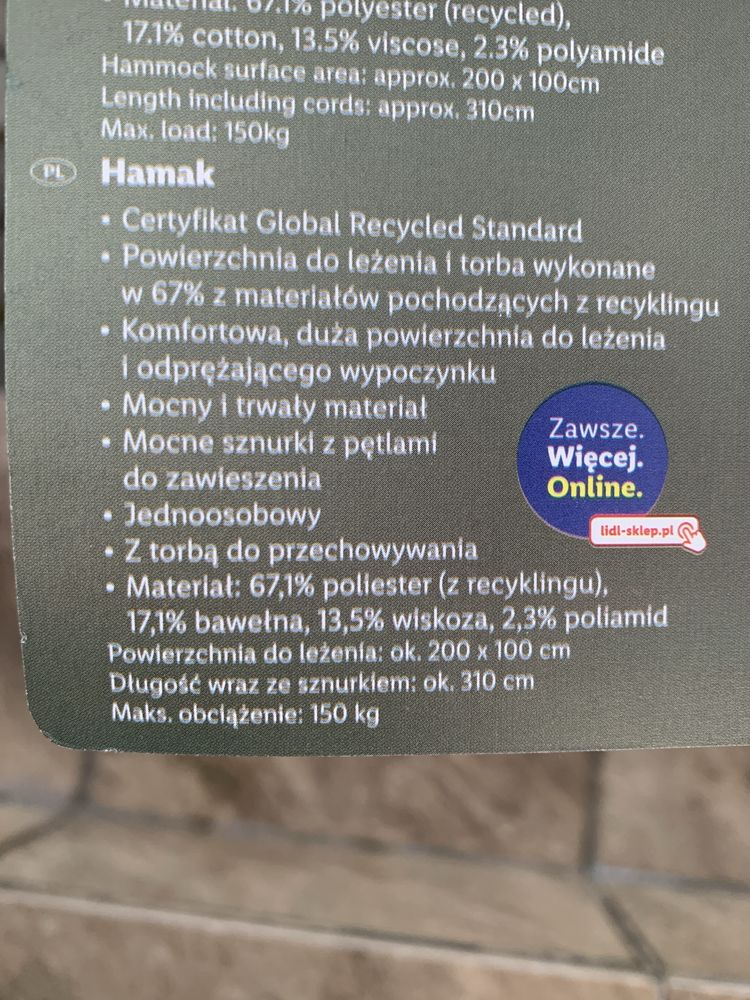Hamak na stelarzu