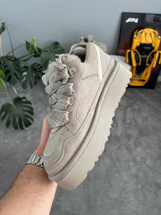 Женские ботинки UGG Lowmel Sneaker Platform Grey 36-41 Натур Замша!