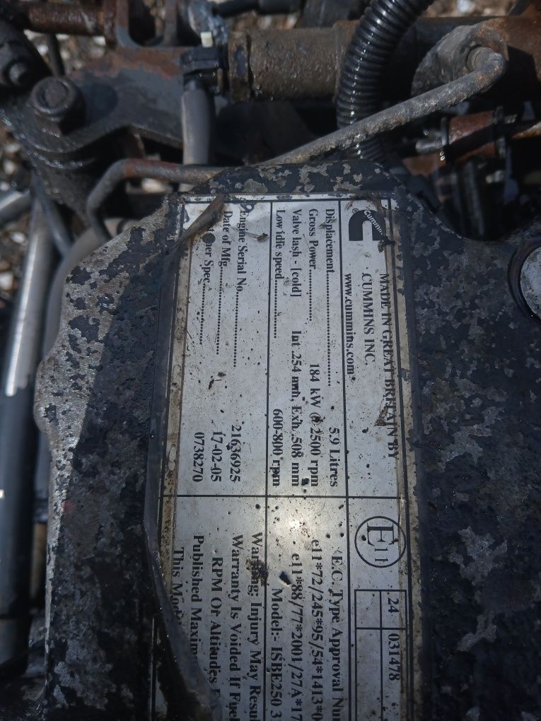 Silnik+Skrzynia biegów Daf 250 km z roku 2005