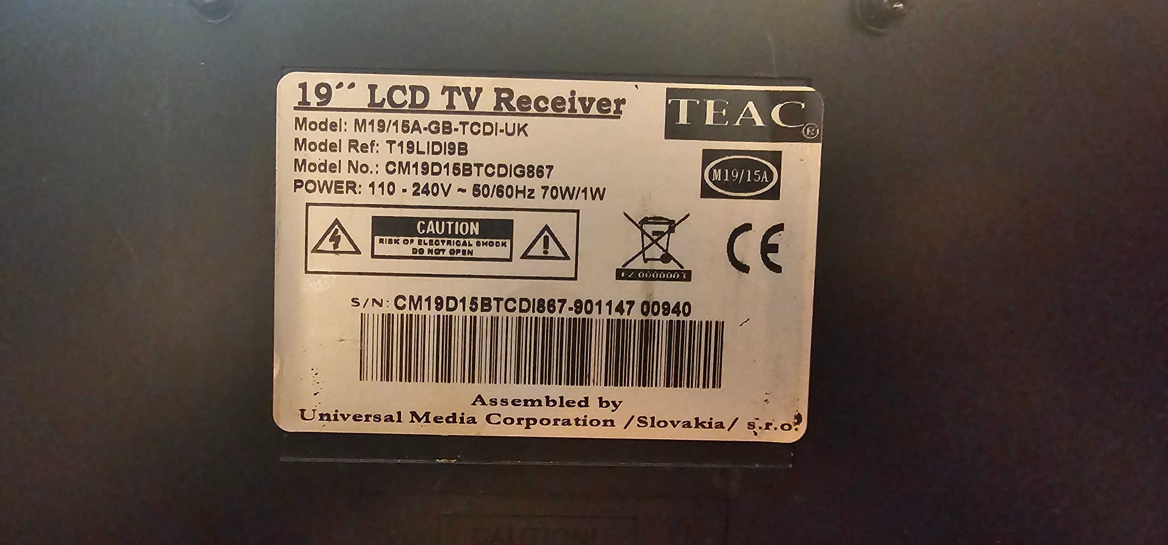 Tv TEAC M19/15A-GB-TCDI-UK Z Dvd i złączem na ipod