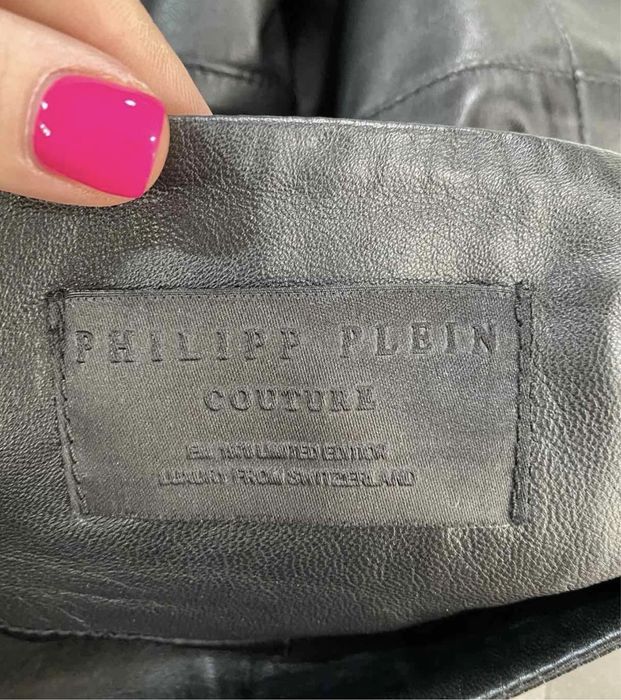 Юбка Philipp Plein из натуральной кожи, оригинал, размер S
