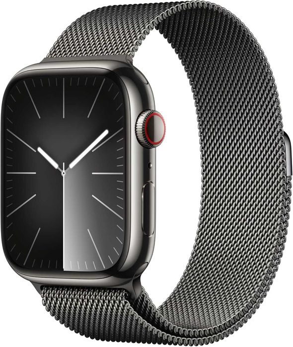 Apple Watch 9 45mm Graphite S. Steel Case w. Graphite Milanese Loop