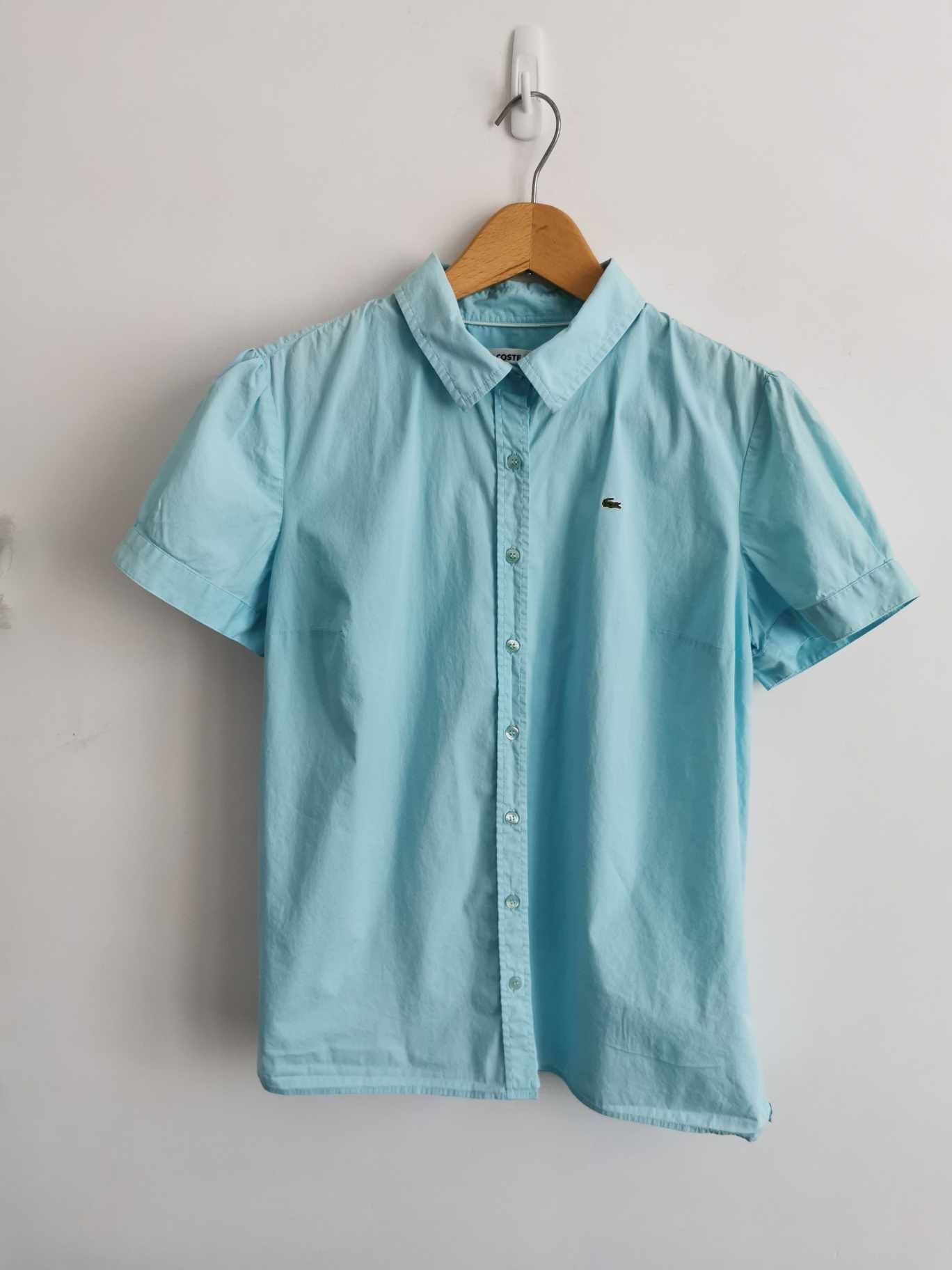 Lacoste koszula krótki rękaw damska logowana XL