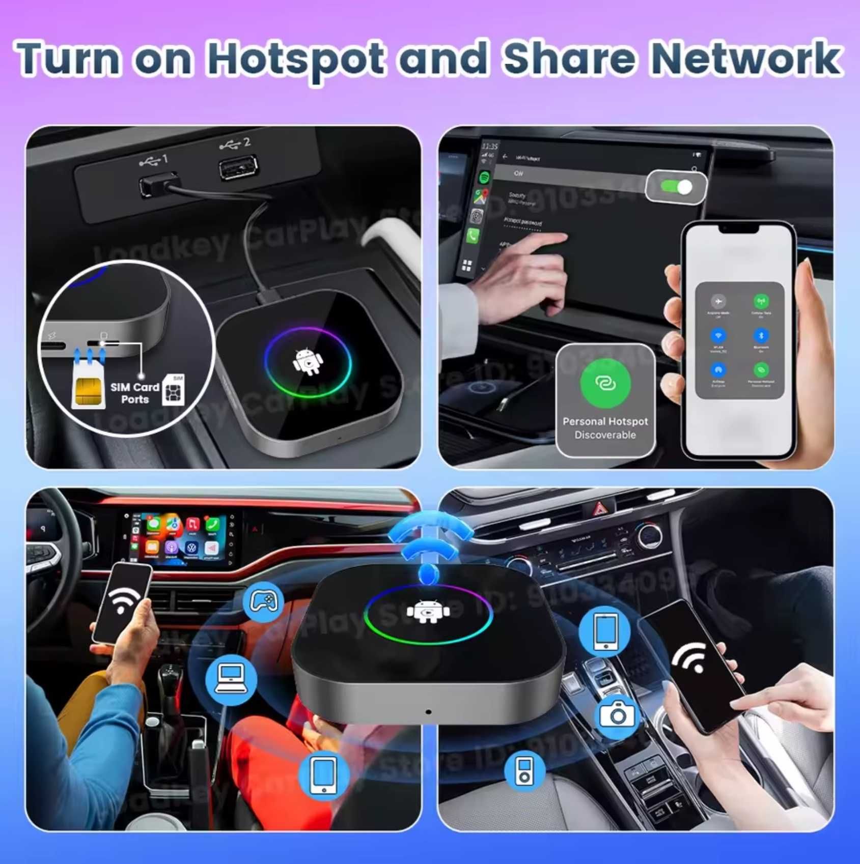 Адаптер CarlinKit R2 TBox Ambient 4gb / 64gb - Carplay/YouTube/Netflix
