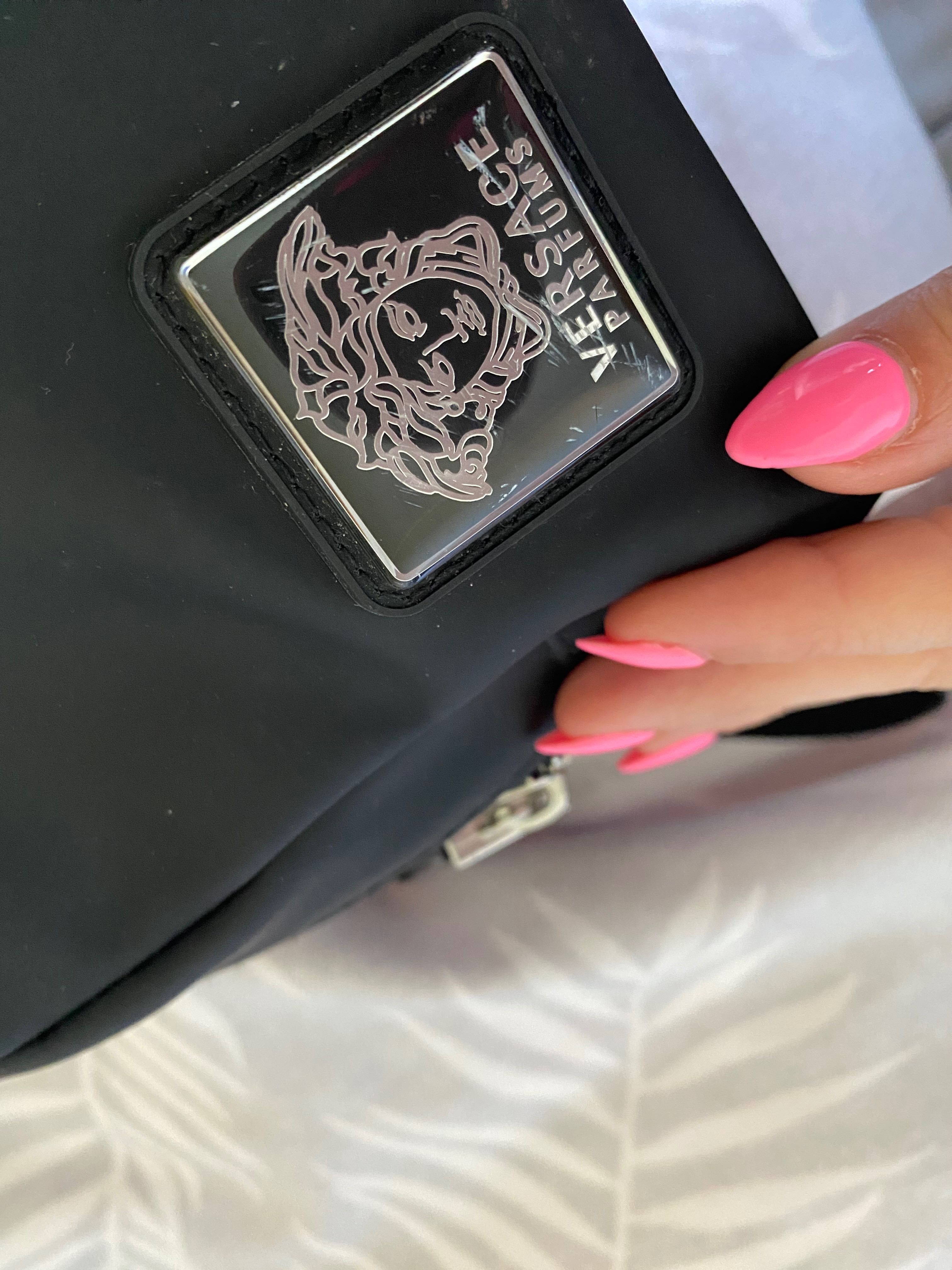 Kosmetyczka duża Versace perfums czarna guma Logo oryginalna pojemna