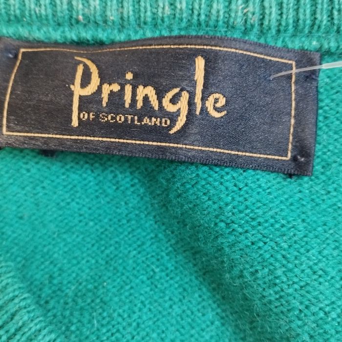 Sweter damski Pringle of Scotland – butelkowa zieleń, wełna, r XL