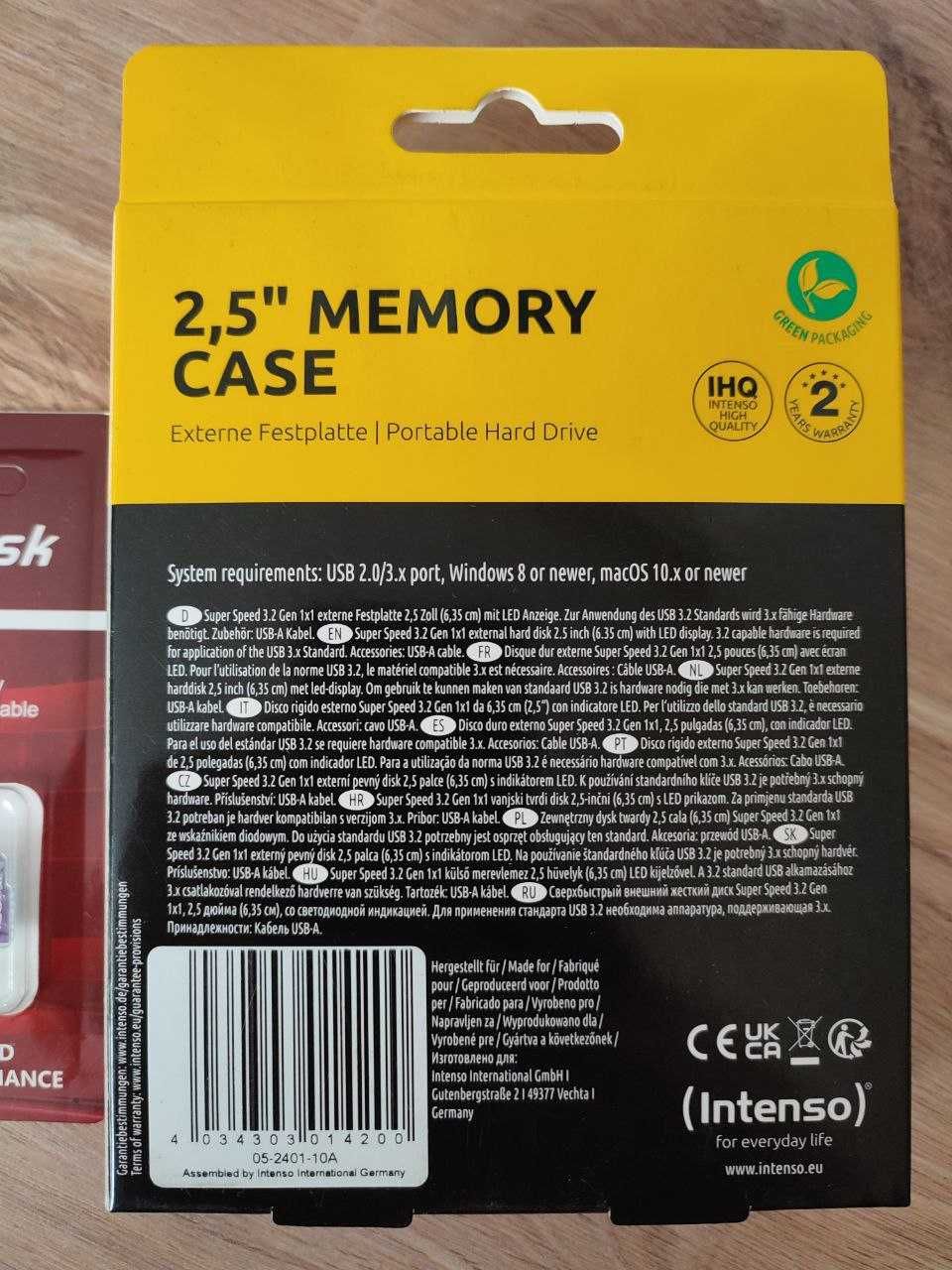 Karta microSDXC 128GB, dysk HDD Intenso 2,5'' Memory Case 1TB. USB 3.2