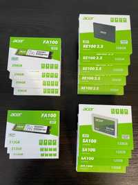 SSD M.2 Acer FA100 (256/512GB) | RE100 2.5 (256GB) | SA100 (120GB)