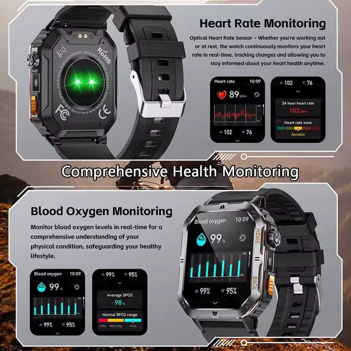 Смарт часы: LIGE MT62 PRO. NFC.1000mAh. LED-фонарик.