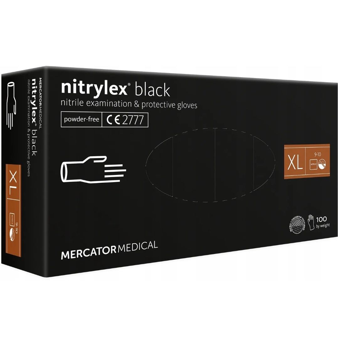 Rękawice nitrylowe czarne 10 opakowań