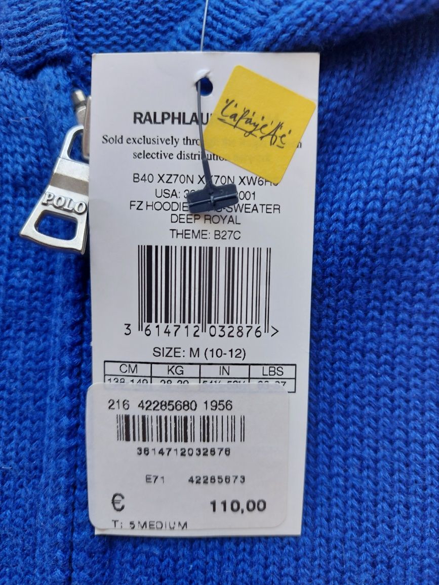 Polo rapaz ralphlauren azul com capuz