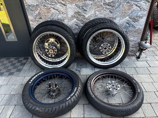 Koła supermoto enduro chrom anoda 17 oraz 21/18 Derbi Gilera rieju dt