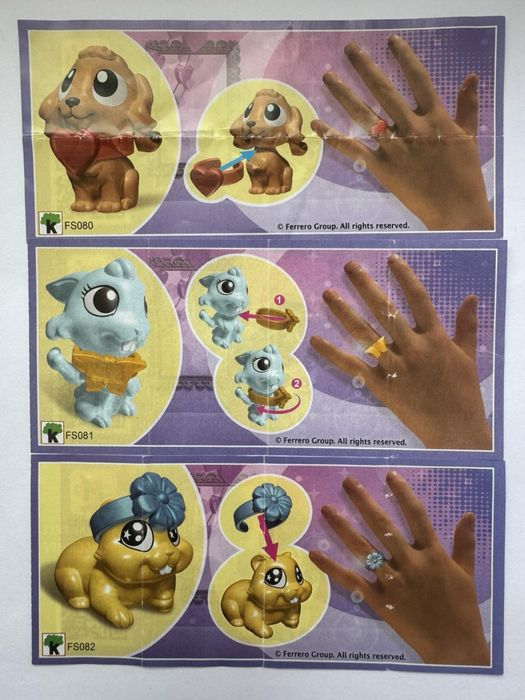 Серия киндер сюрприз Животные с колечками FASHION PETS (2015)