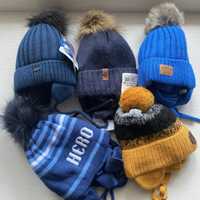 Нові польські зимові шапки з шарфами - снудами для хлопців