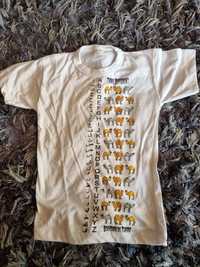 T-shirt koszulka bluzka biała alfabet 4 lata